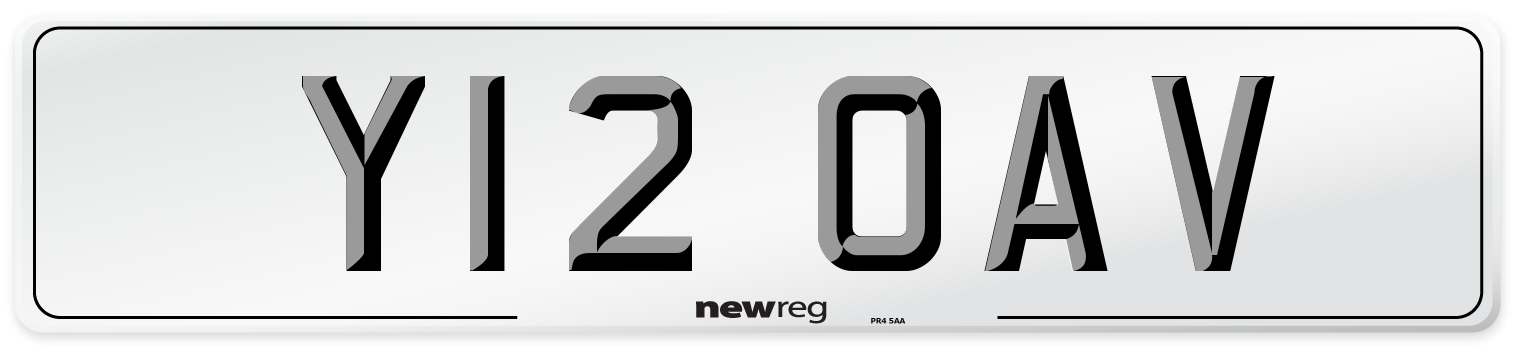 Y12 OAV Number Plate from New Reg